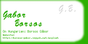 gabor borsos business card